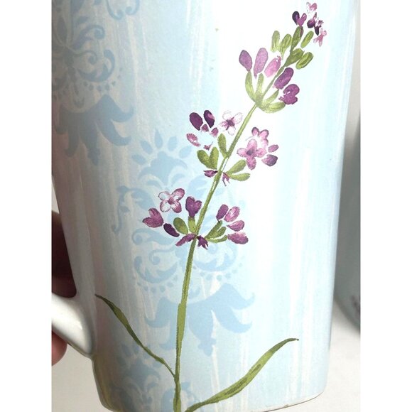 2 Corelle Coordinates Summer Meadow Coffee Mugs Set Of 2 Lavender Floral Design - Picture 2 of 11